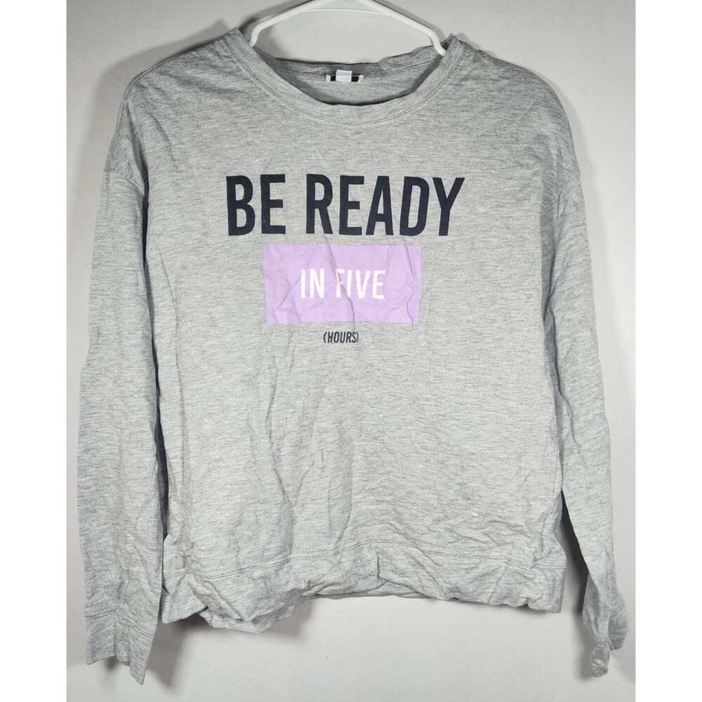 OVS Long Sleeve T-Shirt "Be Ready in Five (Hours)" Women's Size S